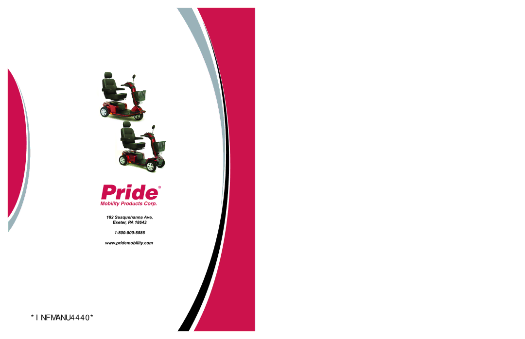 Pride Mobility INFMANU4440 manual 