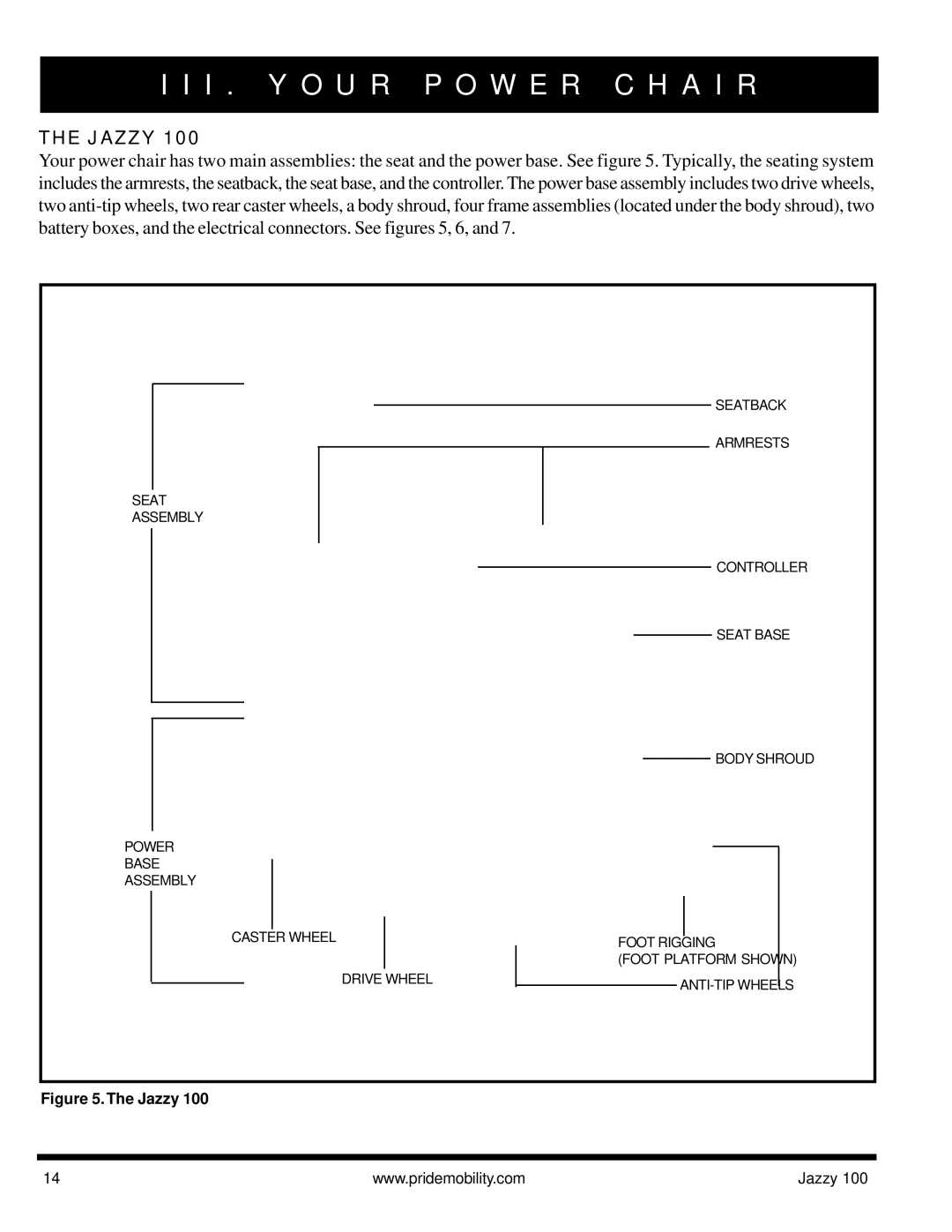 Pride Mobility Jazzy 100 manual I . Y O U R P O W E R C H a I R 