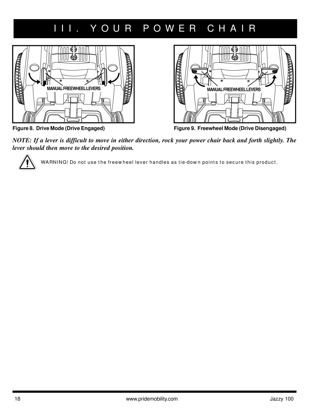 Pride Mobility Jazzy 100 manual I . Y O U R, W E R A I R 