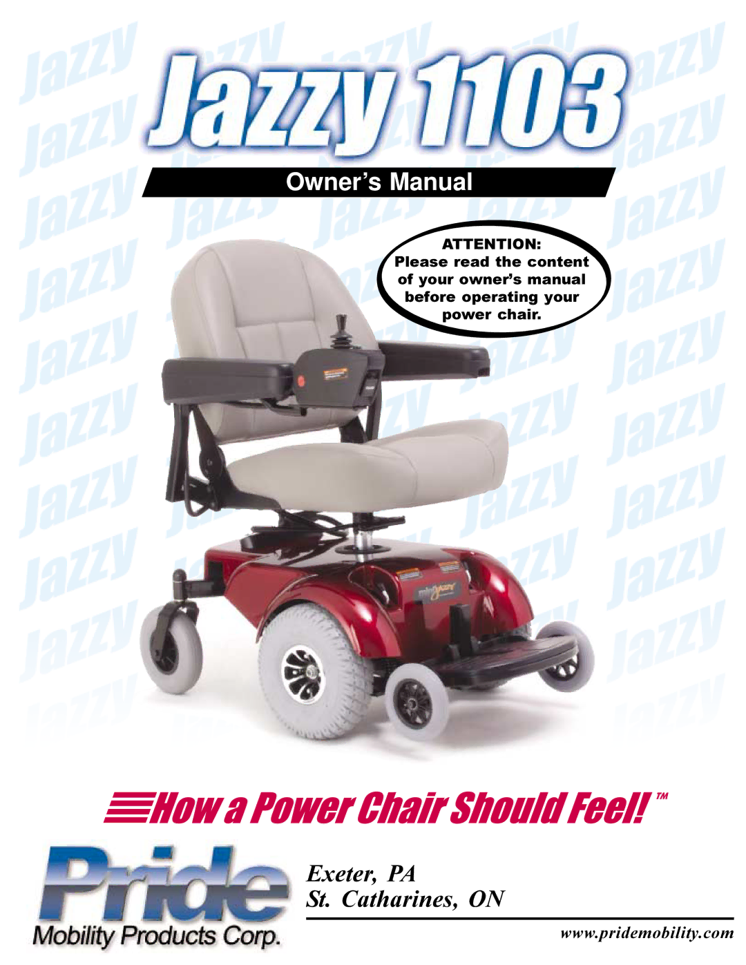 Pride Mobility Jazzy 1103 owner manual Exeter, PA St. Catharines, on 