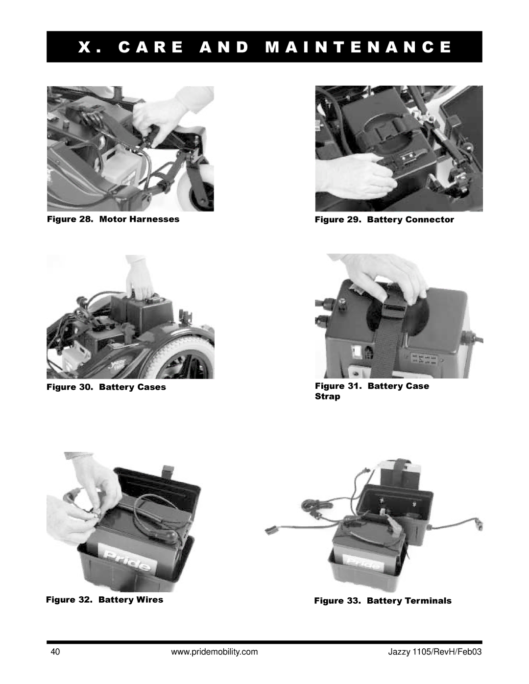 Pride Mobility Jazzy 1105 owner manual Motor Harnesses 