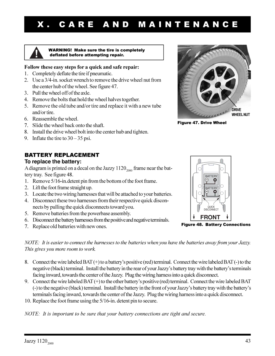 Pride Mobility jazzy 1120 Follow these easy steps for a quick and safe repair, Battery Replacement, To replace the battery 