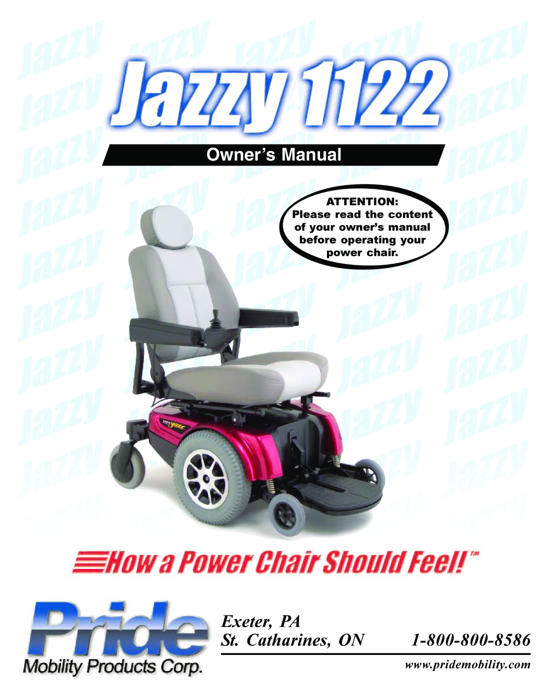 Pride Mobility Jazzy 1122 owner manual Exeter, PA St. Catharines, on 