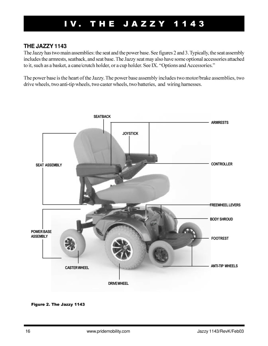 Pride Mobility Jazzy 1143 owner manual T H E J a Z Z Y 1 1 4 