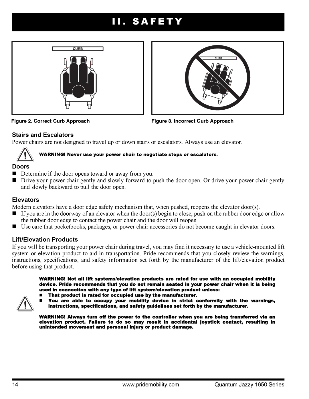 Pride Mobility Quantum 1650 2SPVHD, Jazzy 1650 2EHD manual Stairs and Escalators, Doors, Elevators, Lift/Elevation Products 