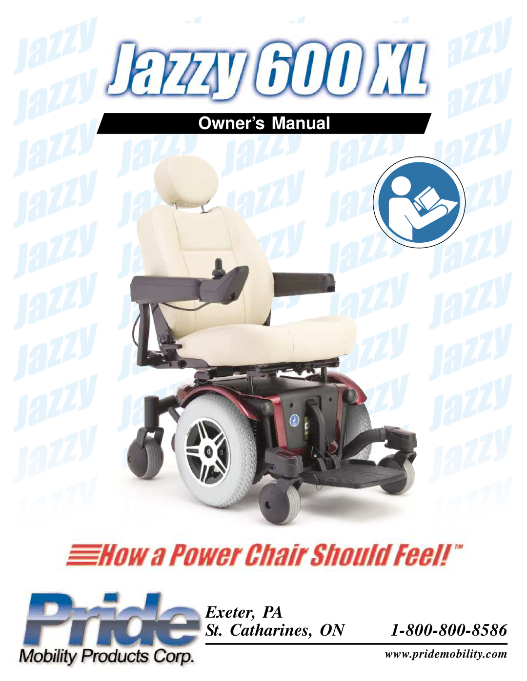 Pride Mobility Jazzy 600 XL owner manual Exeter, PA St. Catharines, on 