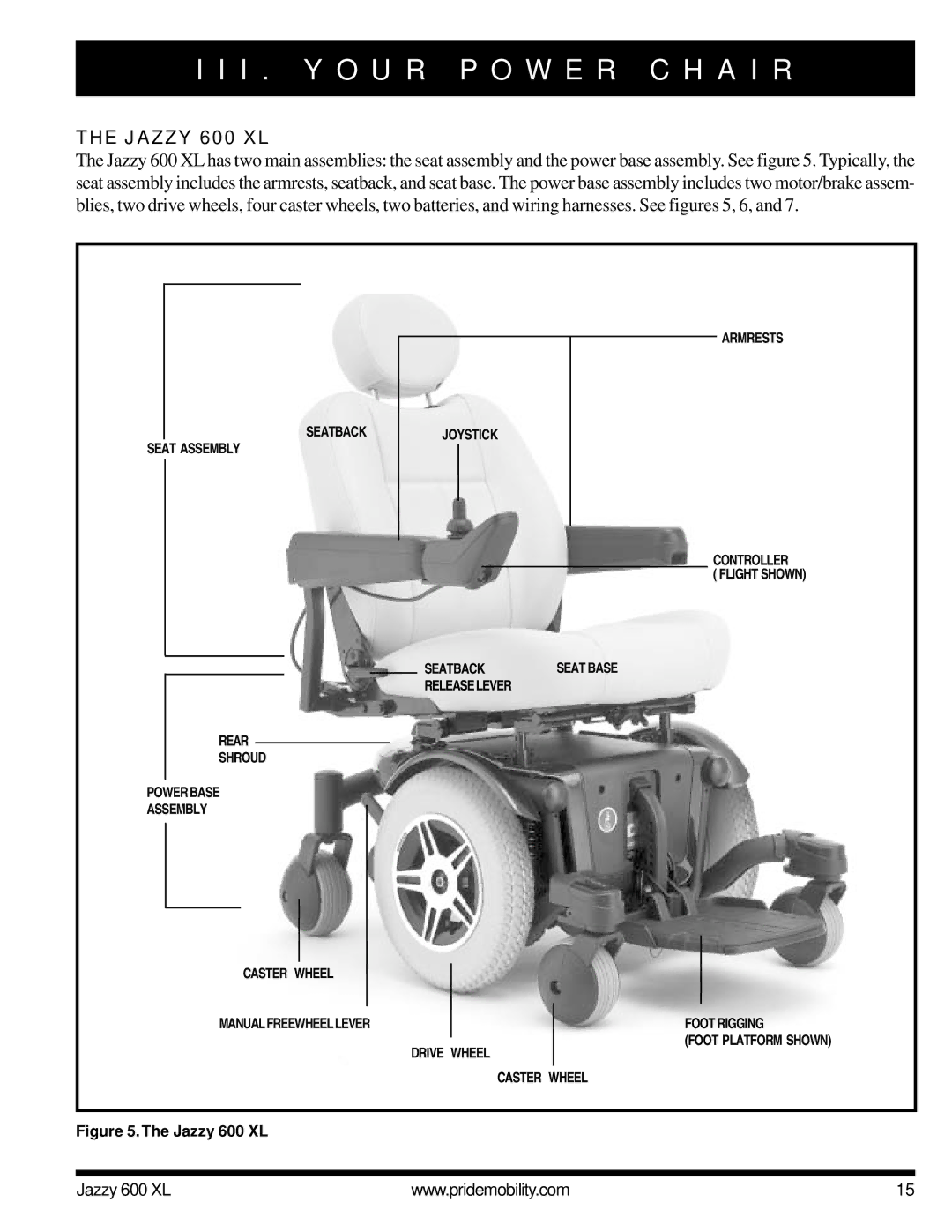 Pride Mobility Jazzy 600 XL owner manual I . Y O U R P O W E R C H a I R 