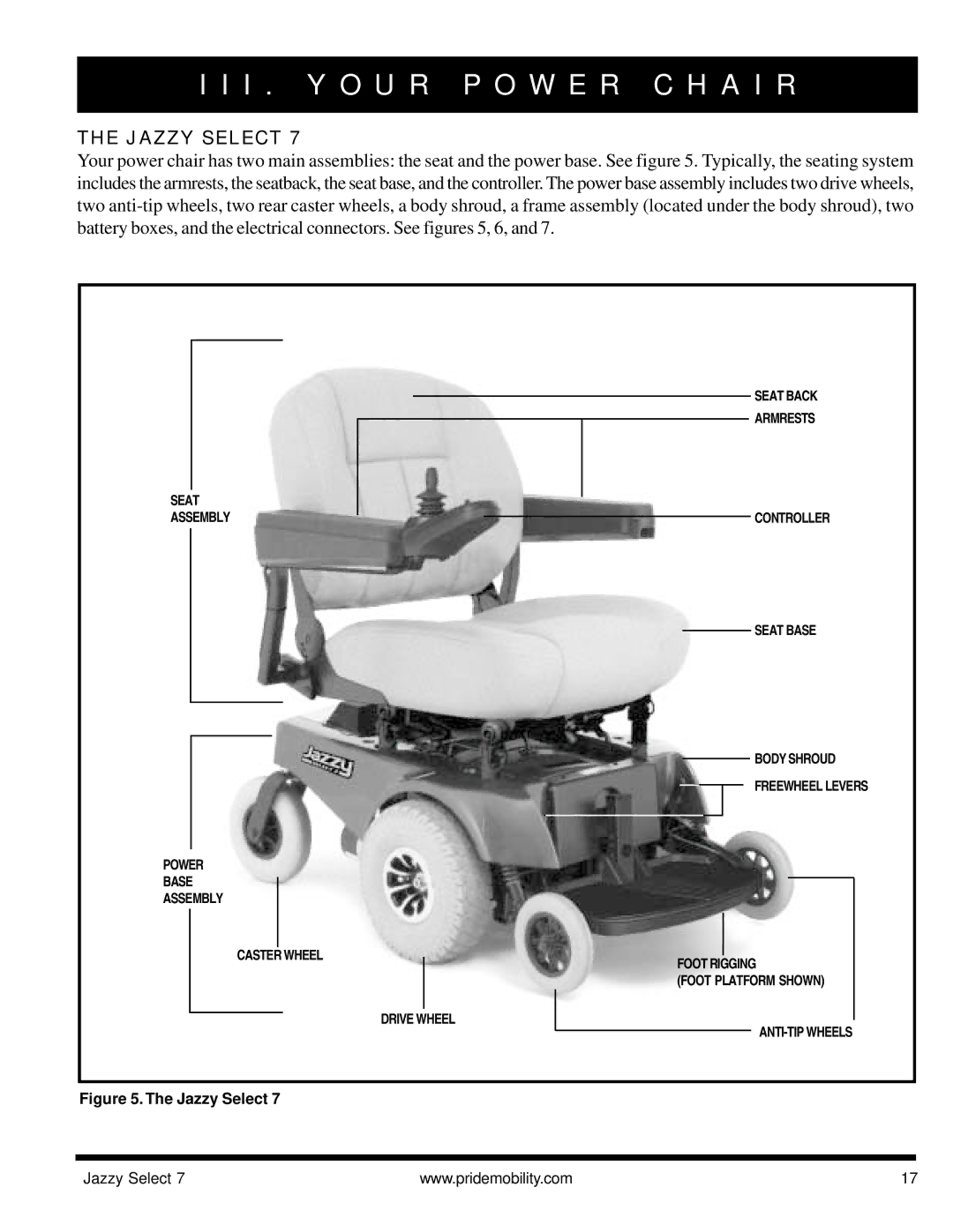 Pride Mobility Jazzy Select 7 manual I . Y O U R P O W E R C H a I R 