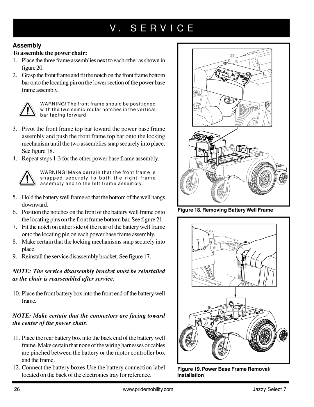 Pride Mobility Jazzy Select 7 manual Assembly, To assemble the power chair 