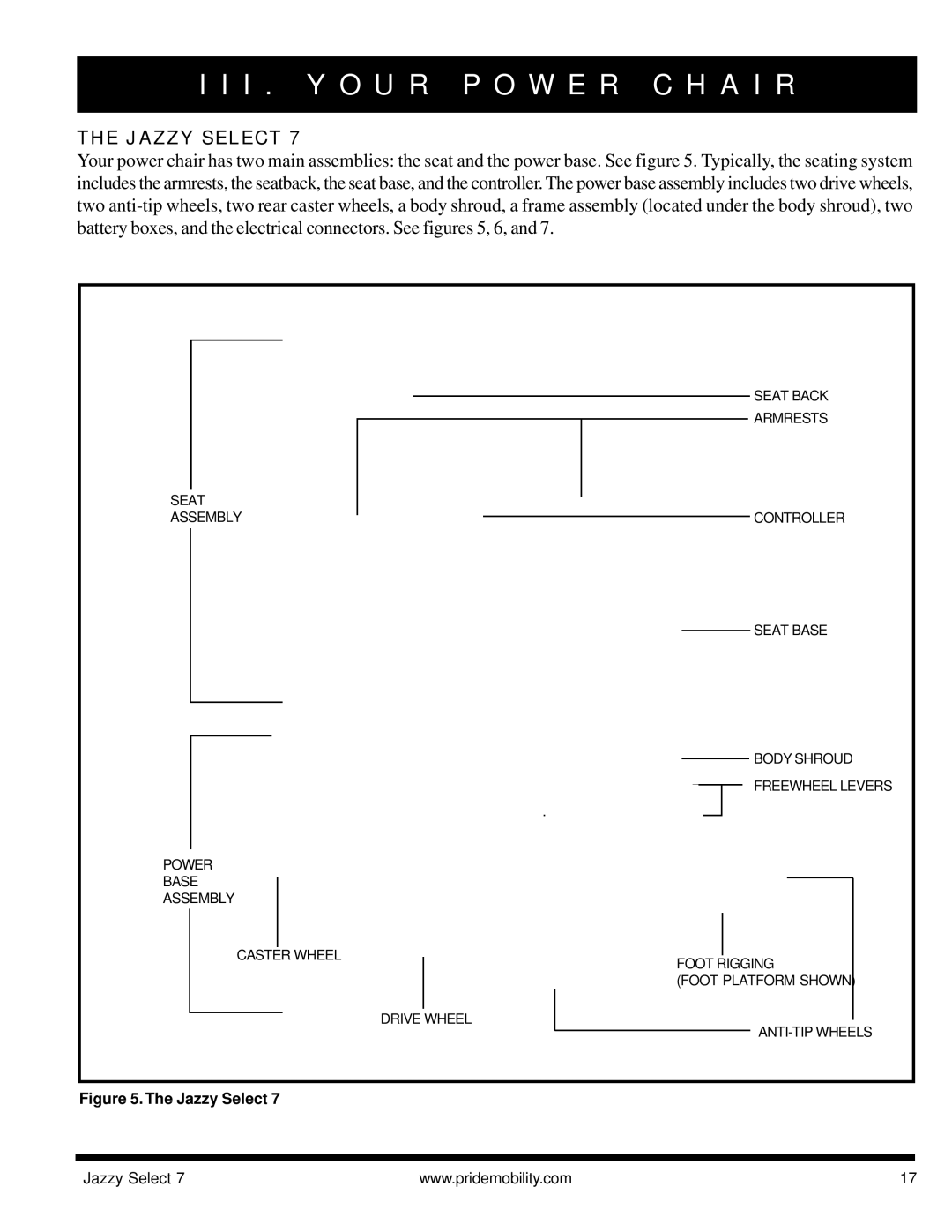 Pride Mobility Jazzy Select 7 manual I . Y O U R P O W E R C H a I R 