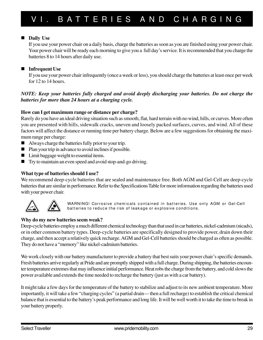 Pride Mobility Jazzy Select Series manual Daily Use, Infrequent Use, How can I get maximum range or distance per charge? 