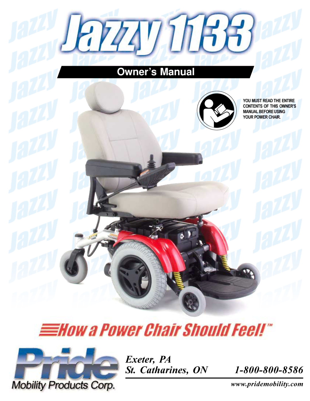 Pride Mobility Jazzy1133 owner manual Exeter, PA St. Catharines, on 