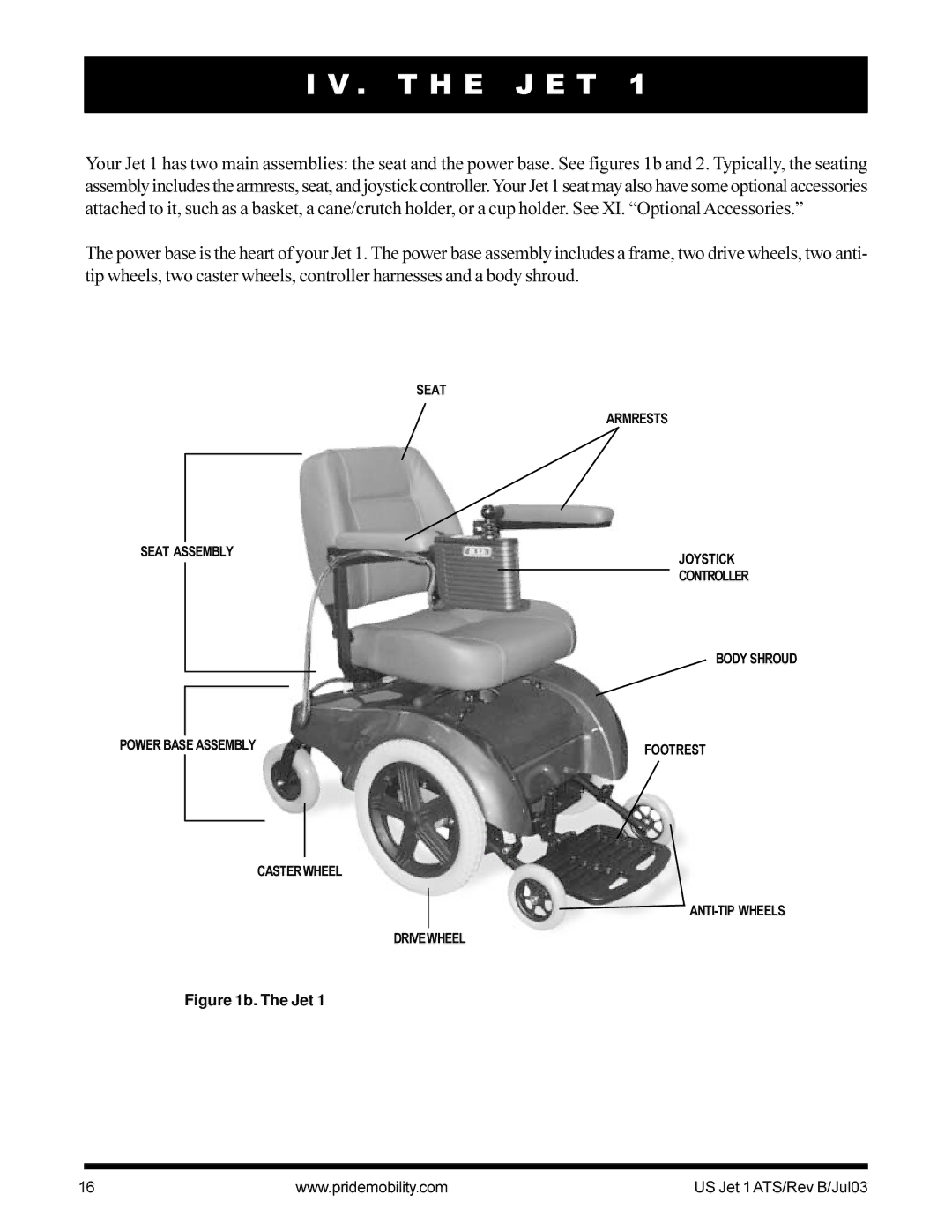 Pride Mobility Jet 1 owner manual T H E J E T 