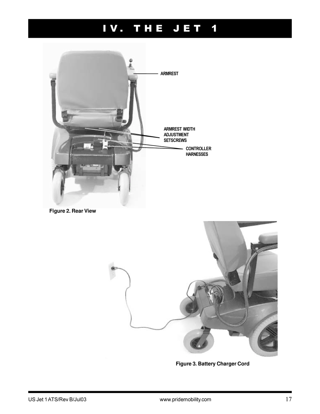 Pride Mobility Jet 1 owner manual Rear View 