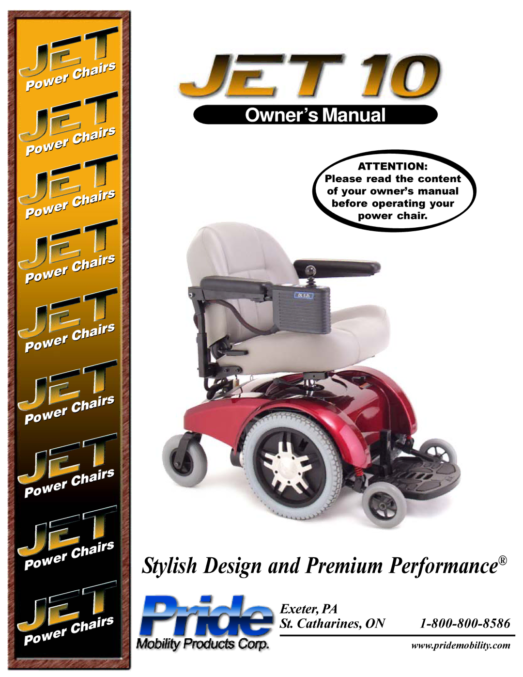 Pride Mobility Jet 10 owner manual Stylish Design and Premium Performance 