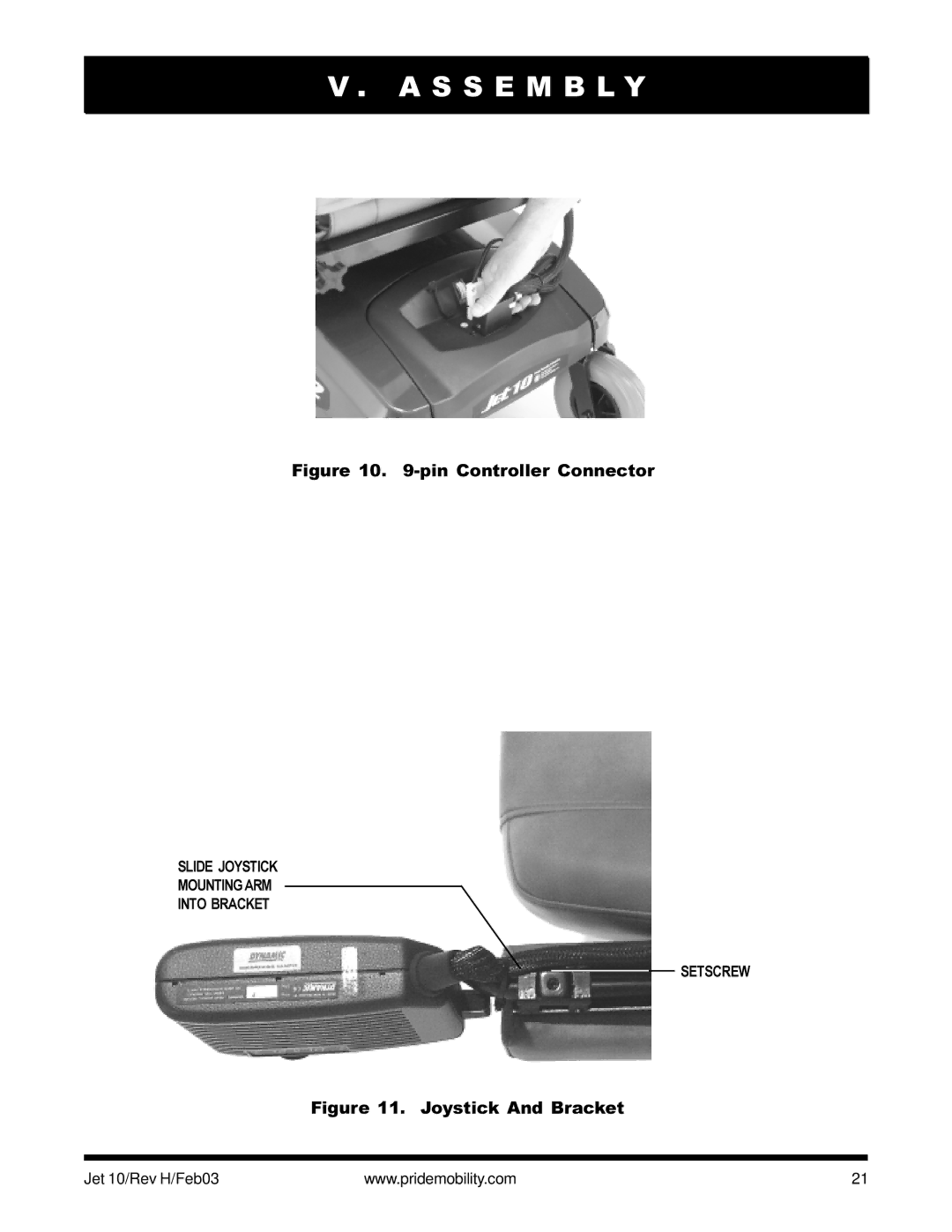 Pride Mobility Jet 10 owner manual Pin Controller Connector 