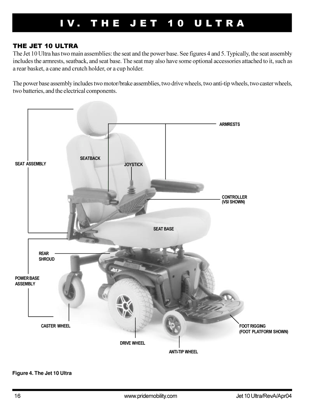 Pride Mobility Jet10Ultra manual T H E J E T 1 0 U L T R a, Jet 10 Ultra 