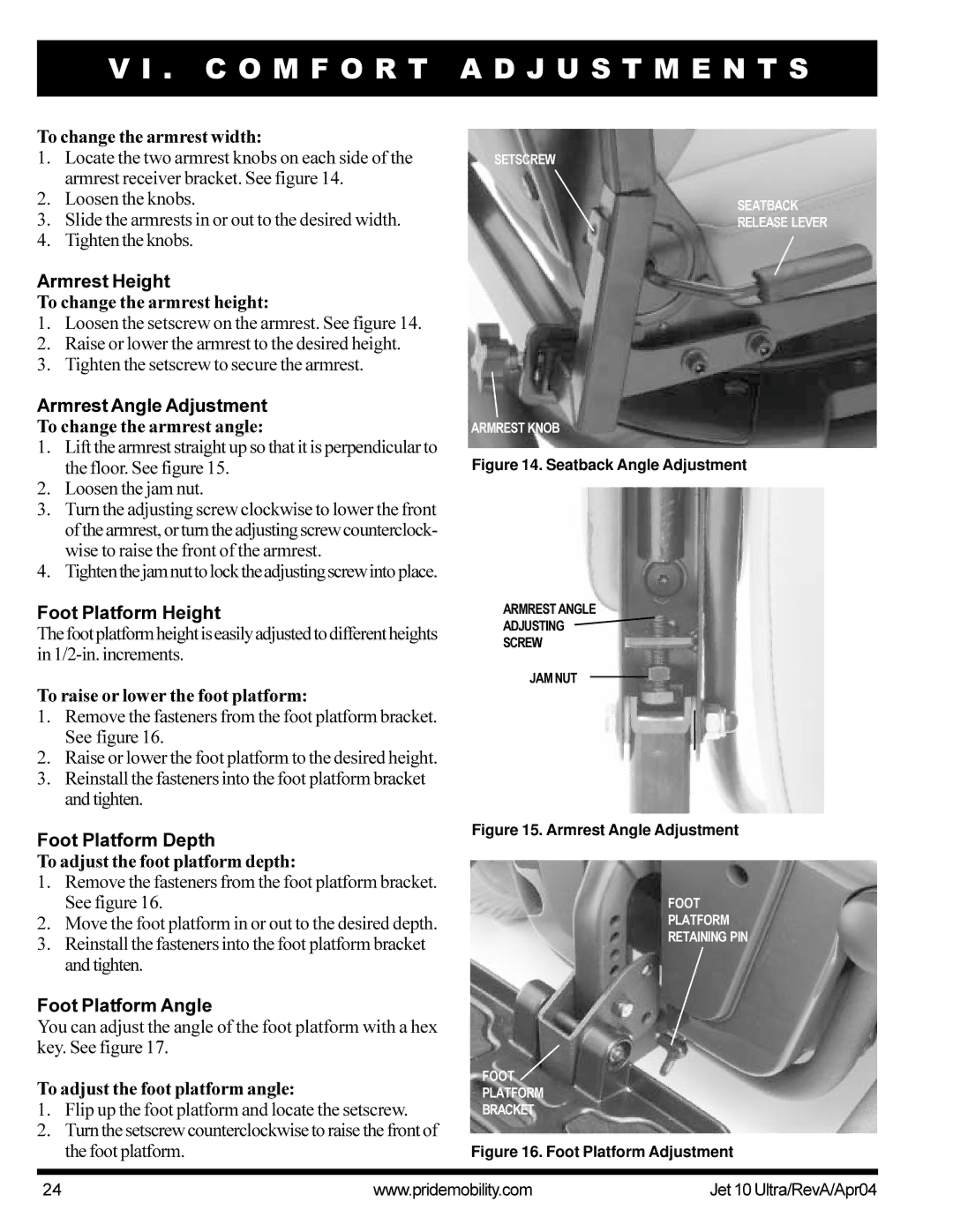 Pride Mobility Jet10Ultra manual C O M F O R T 