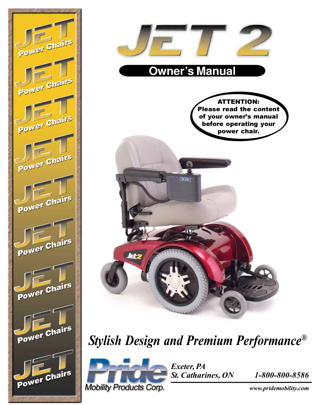 Pride Mobility JET2 owner manual Stylish Design and Premium Performance 