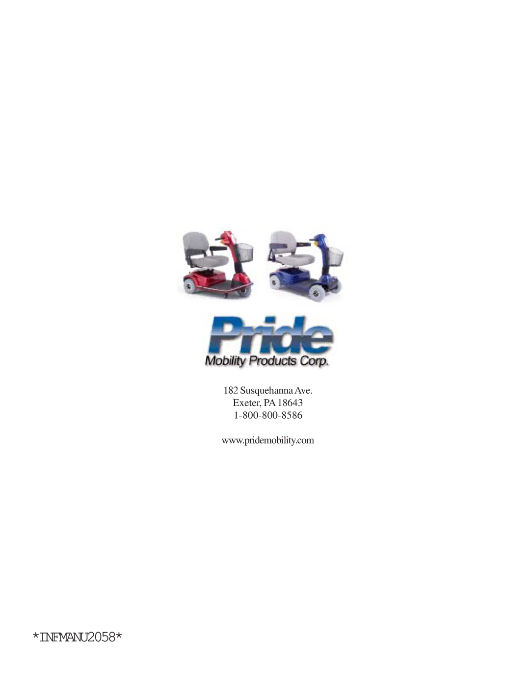 Pride Mobility Maxima owner manual INFMANU2058 