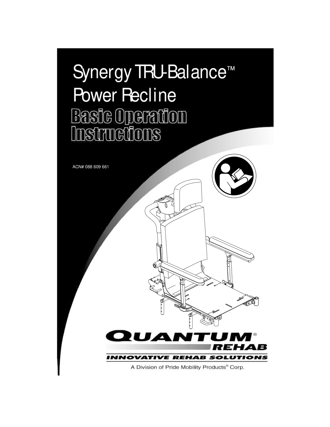 Pride Mobility Mobility Power Chair manual Synergy TRU-BalancePower Recline 