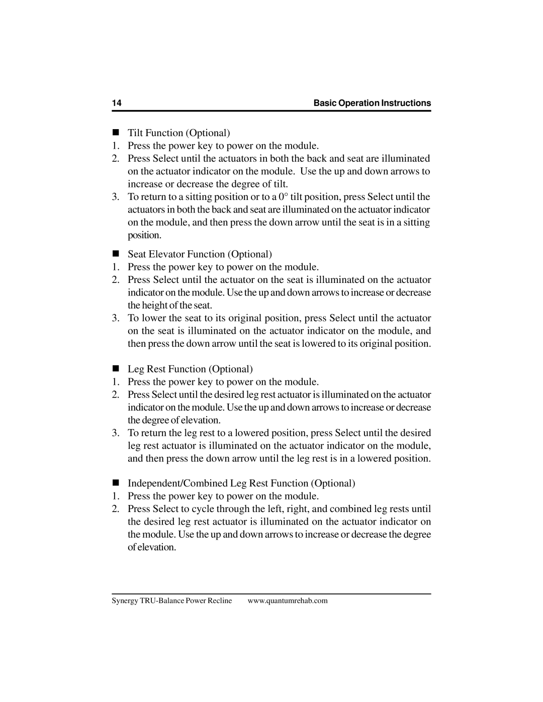 Pride Mobility Mobility Power Chair manual Basic Operation Instructions 