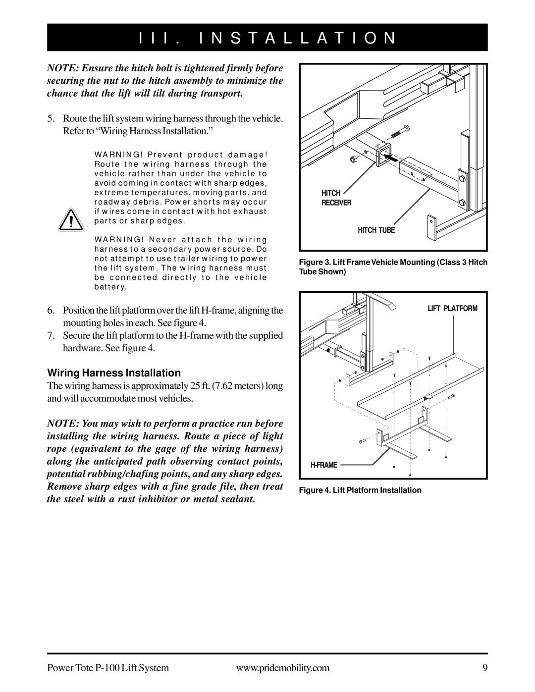 Pride Mobility P-100 manual Wiring Harness Installation 