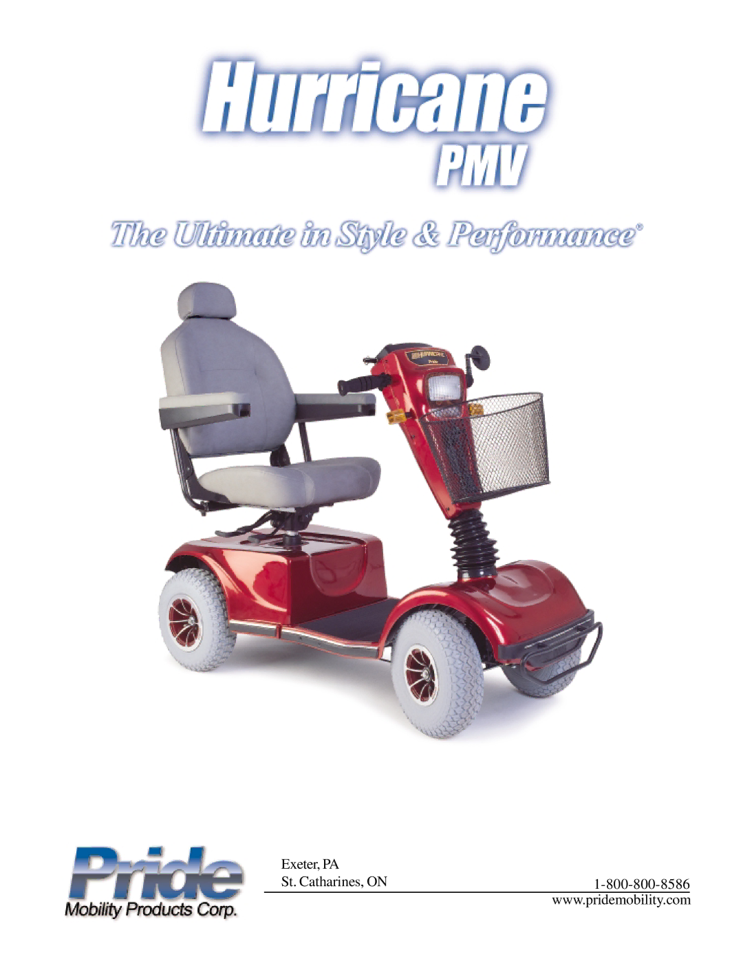 Pride Mobility PMV-500, PMV-505, PMV-503, PMV-501, PMV-502 manual Exeter, PA St. Catharines, on 