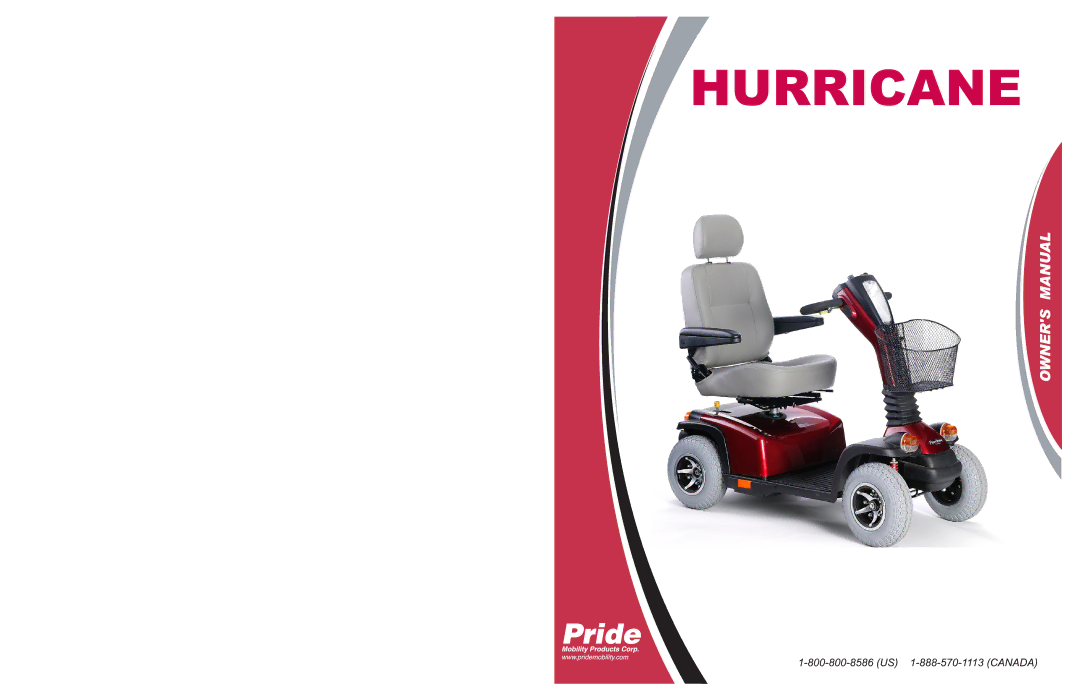 Pride Mobility PMV5001 manual Hurricane 