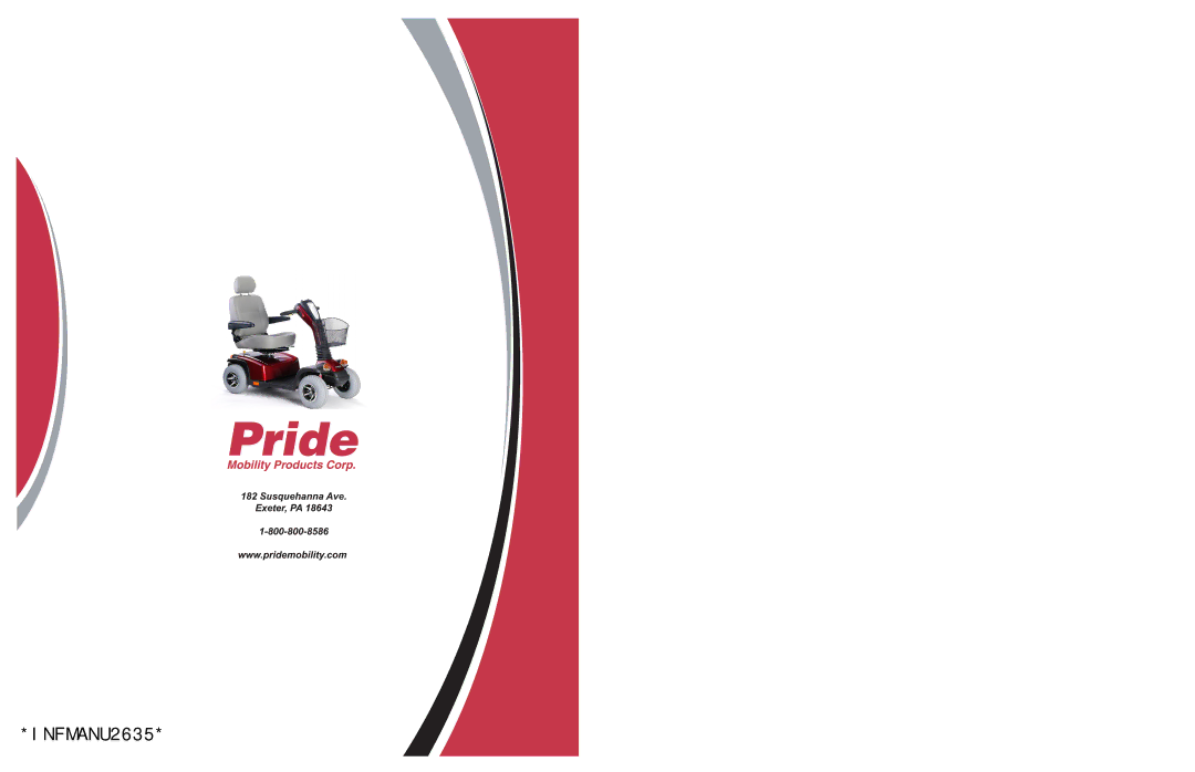 Pride Mobility PMV5001 manual INFMANU2635 