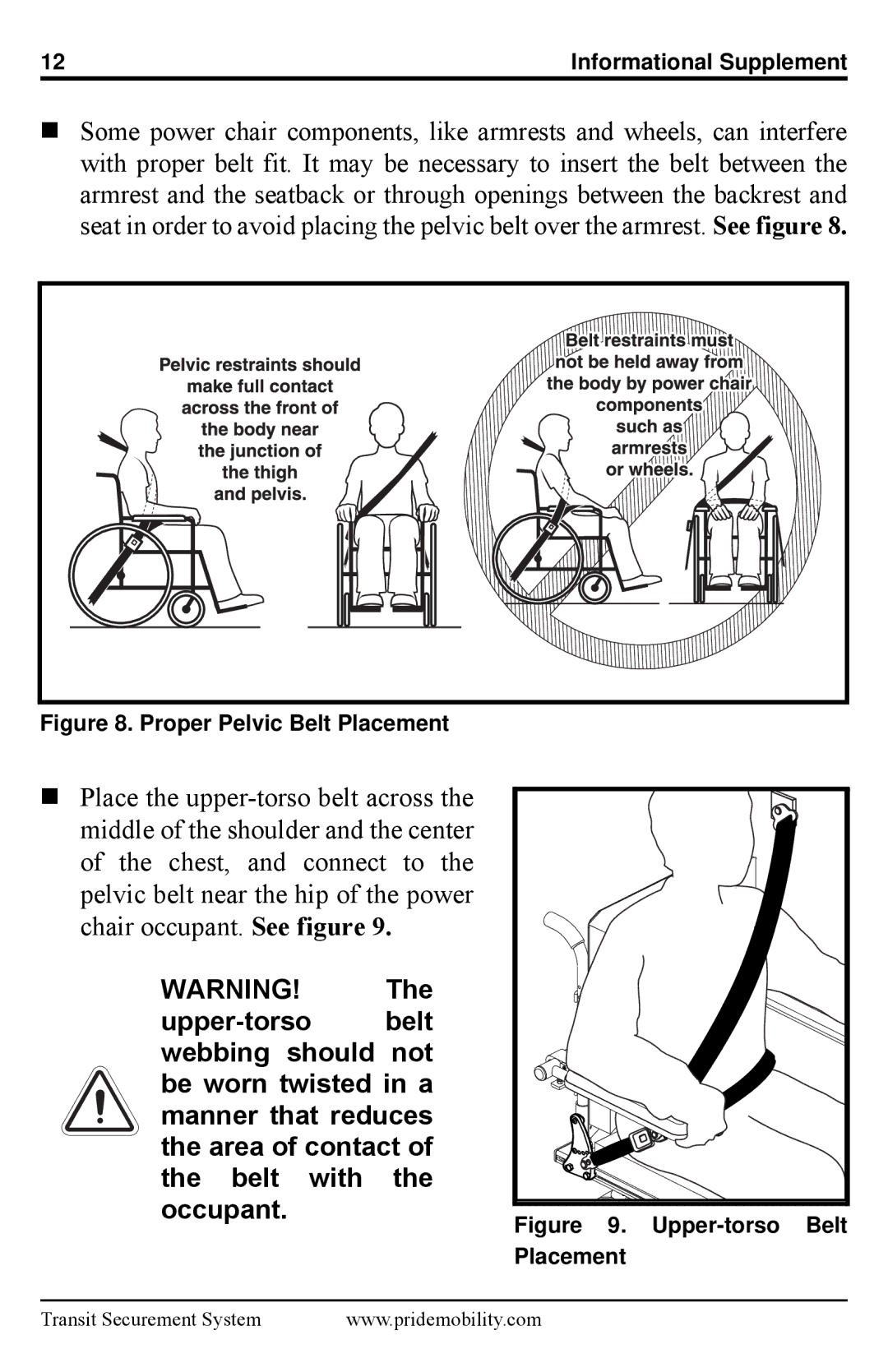 Pride Mobility Quantum 6000Z, Q6 Edge manual Proper Pelvic Belt Placement 