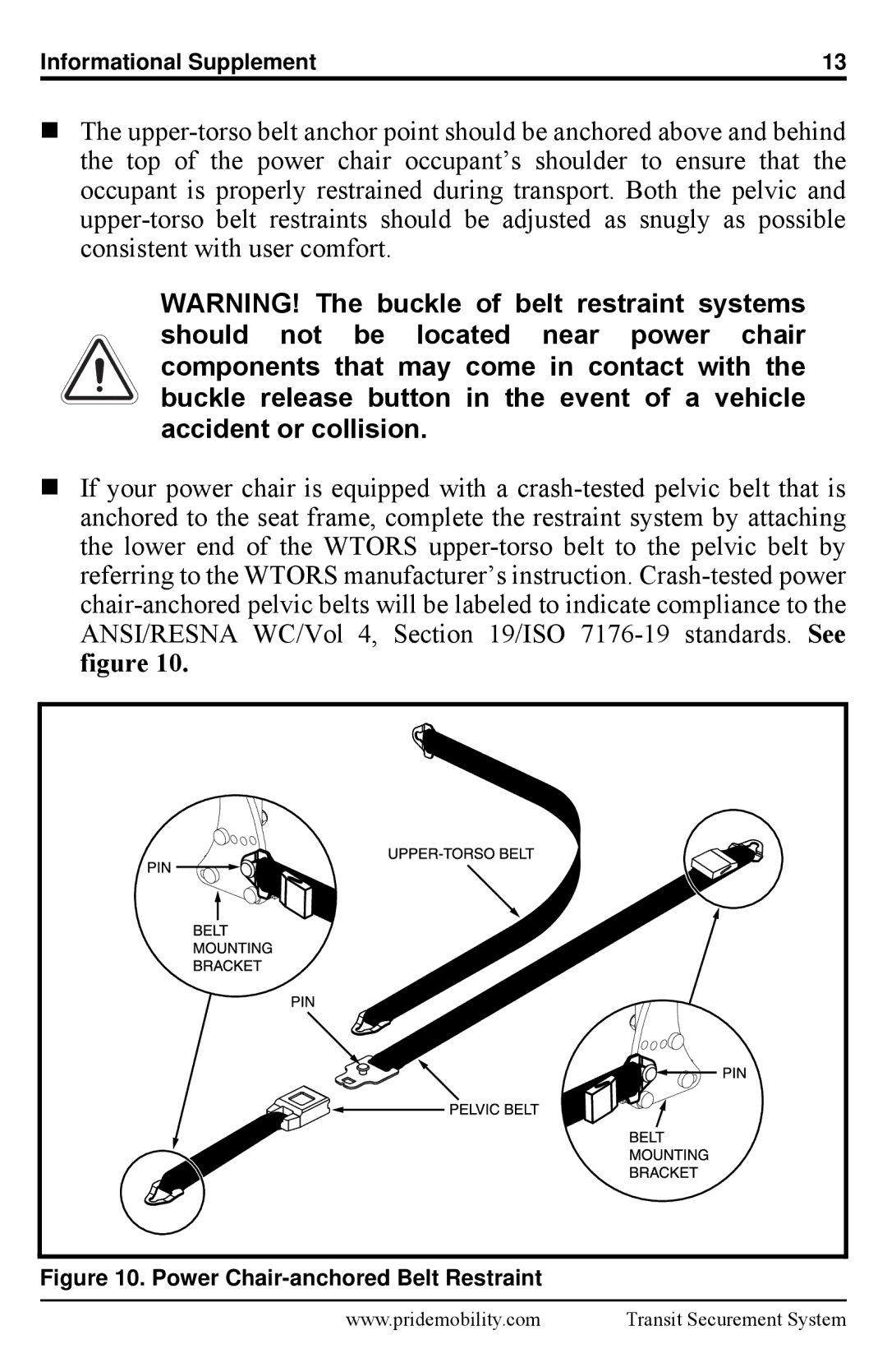 Pride Mobility Q6 Edge, Quantum 6000Z manual Power Chair-anchored Belt Restraint 