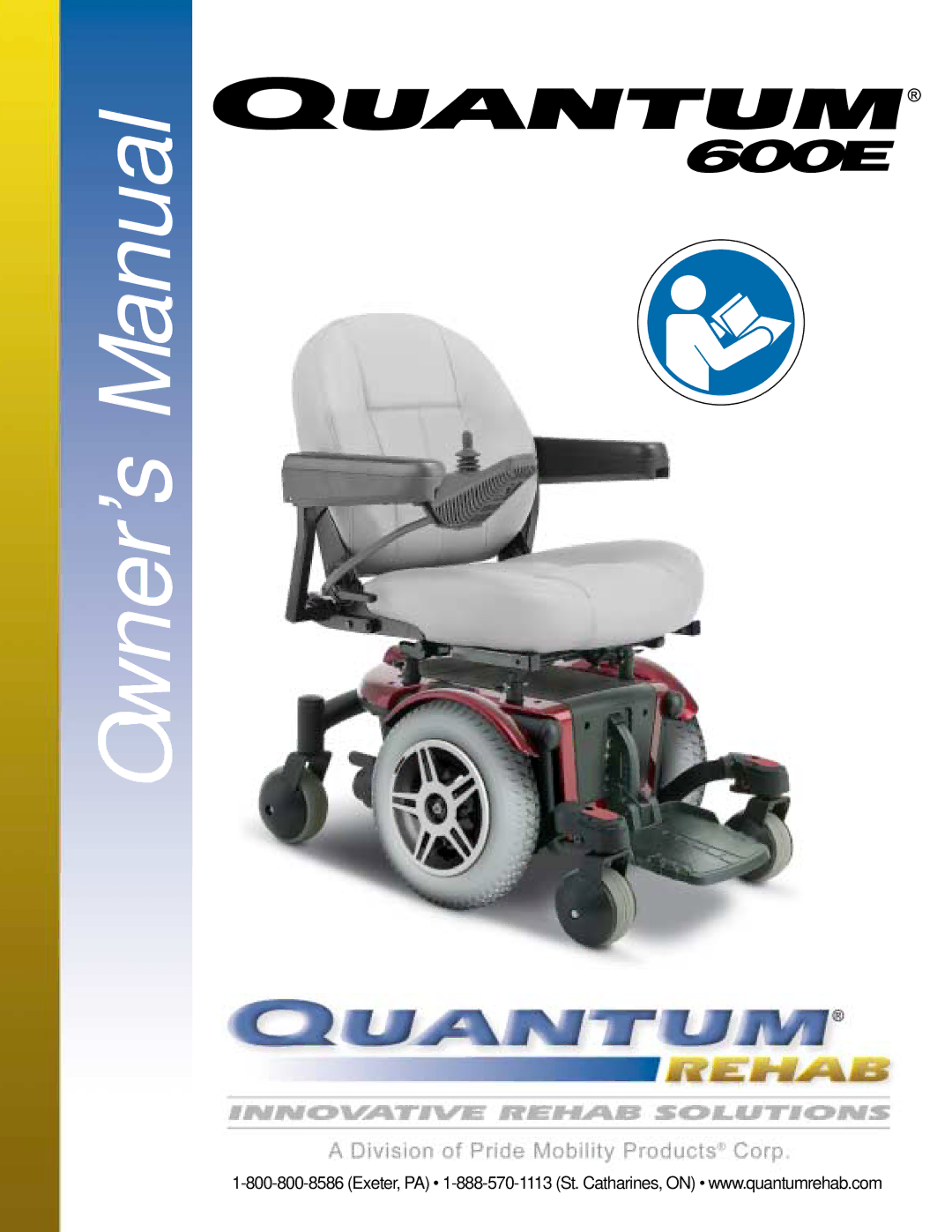 Pride Mobility QUANTUM 600E owner manual 