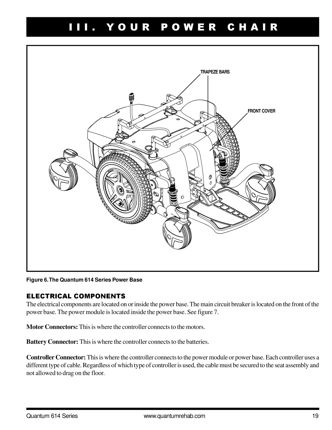 Pride Mobility Quantum 614 3SP, Quantum 614 3MP manual I . Y O U R P O W E R C H a I R, Electrical Components 