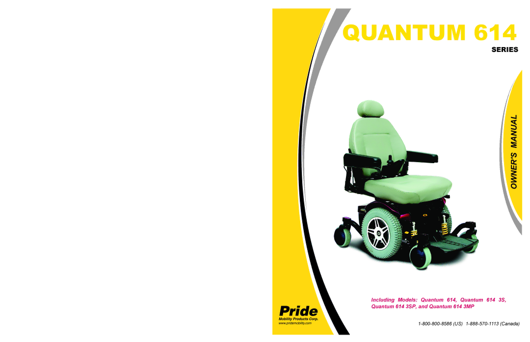 Pride Mobility Quantum 614, 614 3MP, 614 3SP manual 