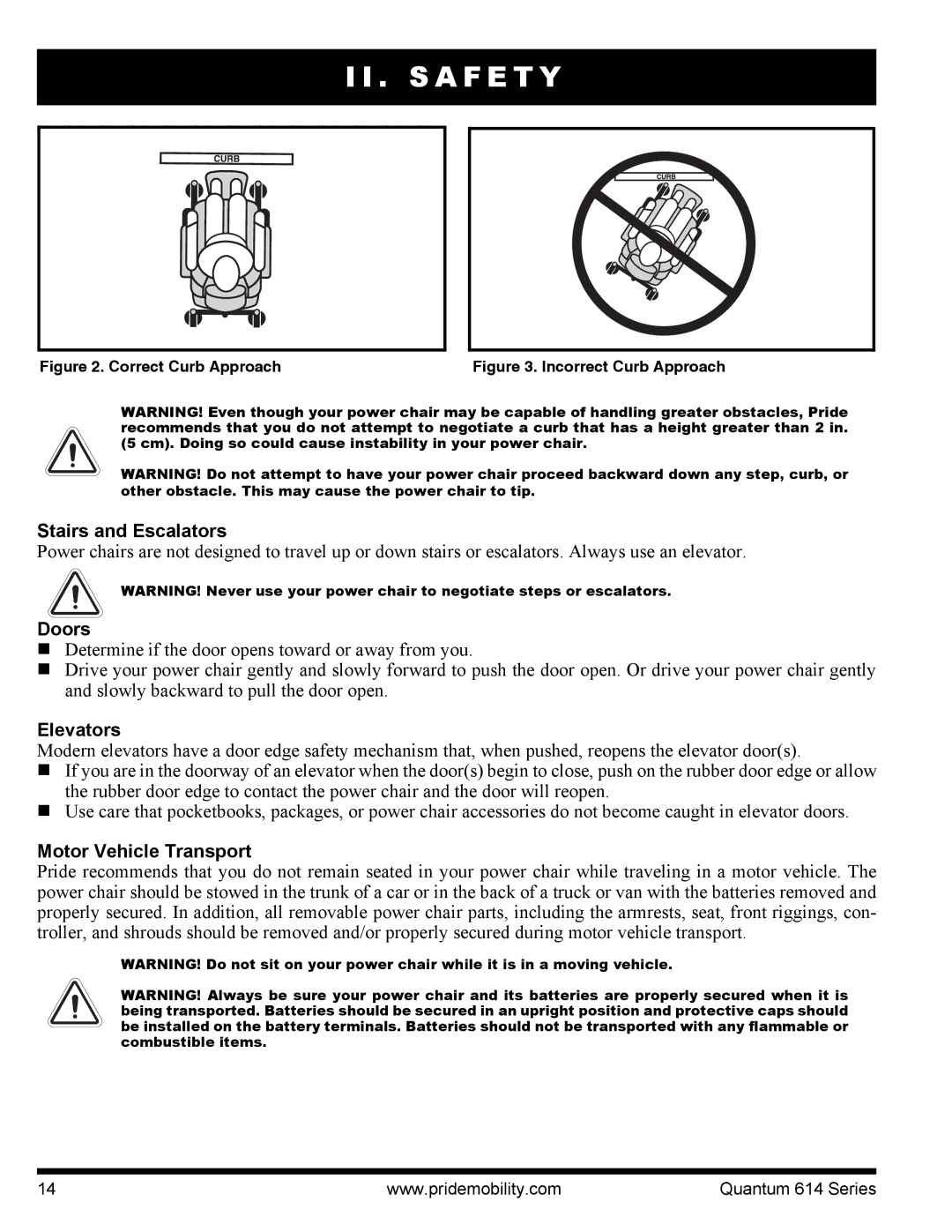 Pride Mobility 614 3MP, Quantum 614, 614 3SP manual Stairs and Escalators, Doors, Elevators, Motor Vehicle Transport 