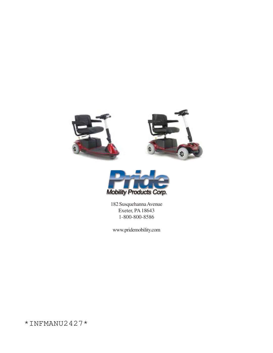 Pride Mobility Revo owner manual INFMANU2427 