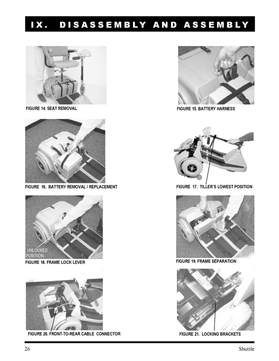 Pride Mobility SC140, SC100 manual Frame Lock Lever 