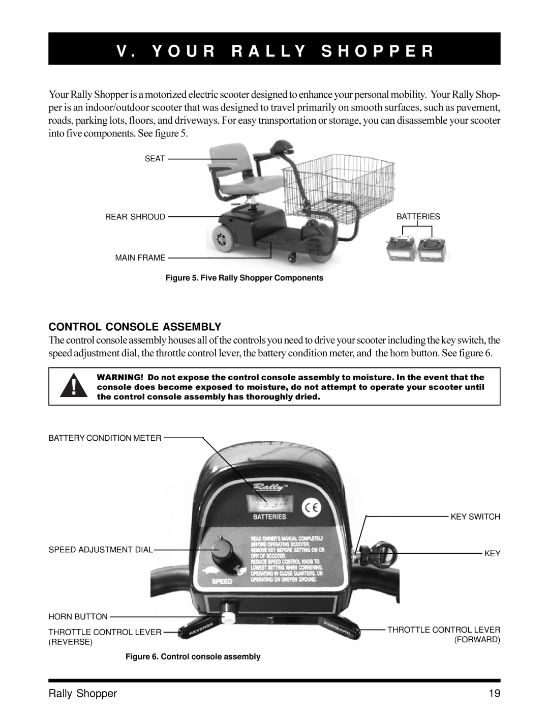 Pride Mobility SC151SHP owner manual O U R R a L L Y S H O P P E R, Control Console Assembly 