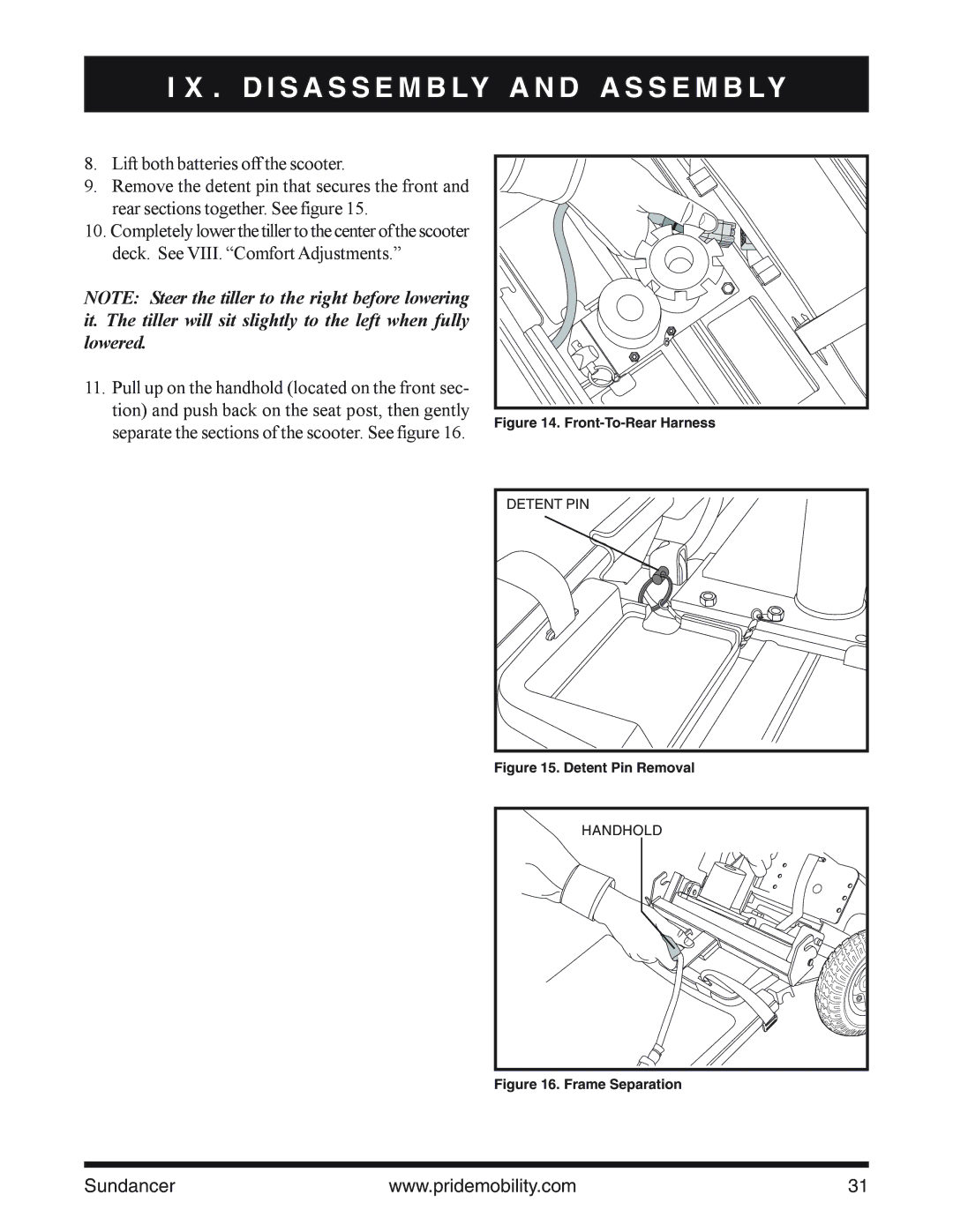 Pride Mobility SC2000PS owner manual D a S S E M B LY 