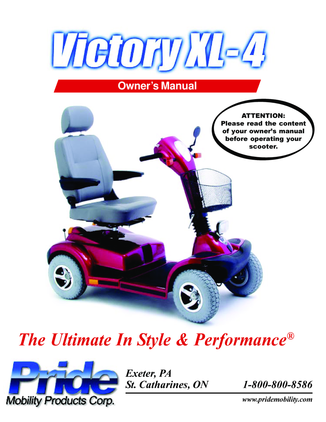 Pride Mobility SC2700 owner manual Ultimate In Style & Performance 