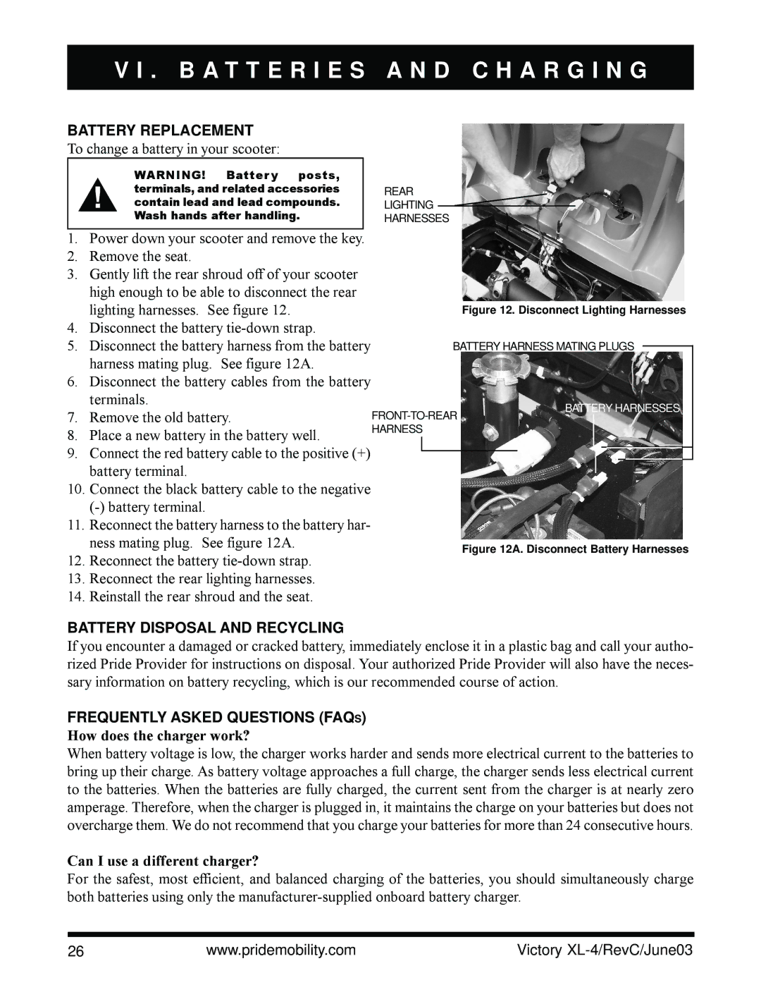 Pride Mobility SC2700 owner manual Battery Replacement, Frequently Asked Questions Faqs, How does the charger work? 