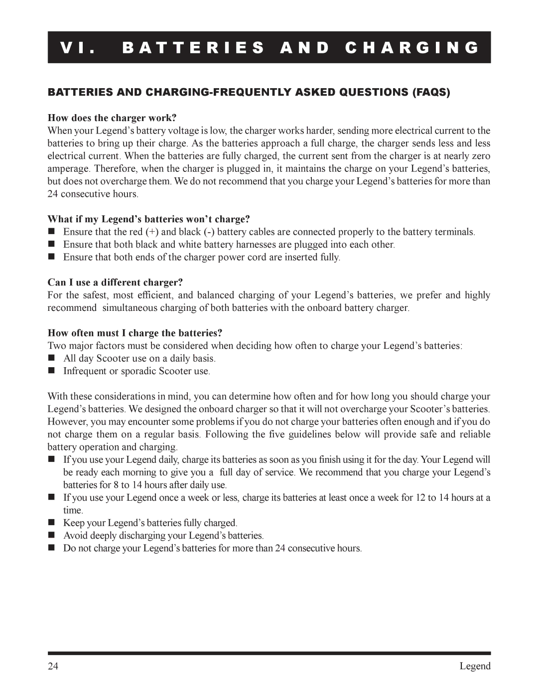 Pride Mobility SC340, SC300 owner manual Batteries and CHARGING-FREQUENTLY Asked Questions Faqs, How does the charger work? 