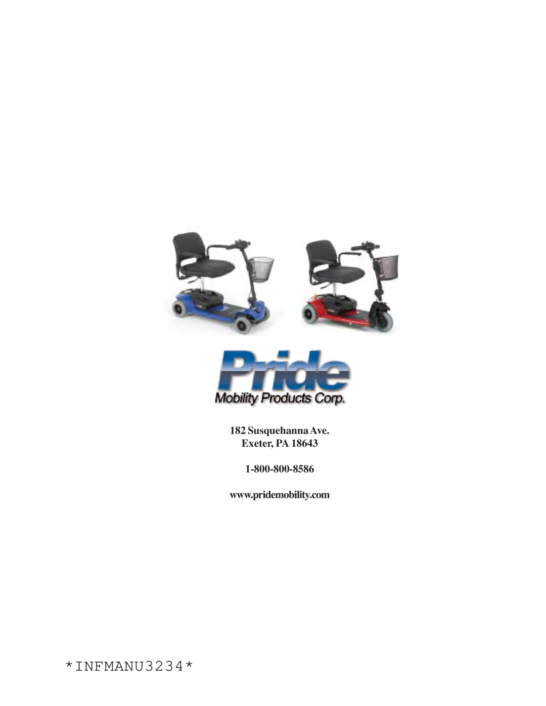 Pride Mobility SC40X owner manual Susquehanna Ave. Exeter, PA 