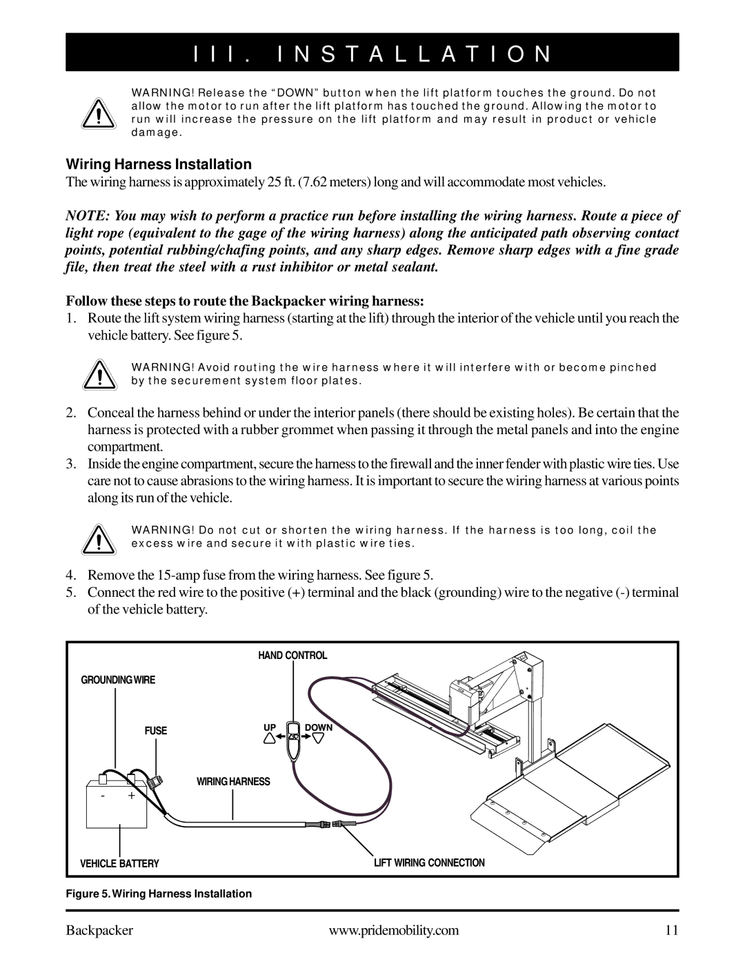 Pride Mobility Wheelchair/Scooter Lift manual Wiring Harness Installation 