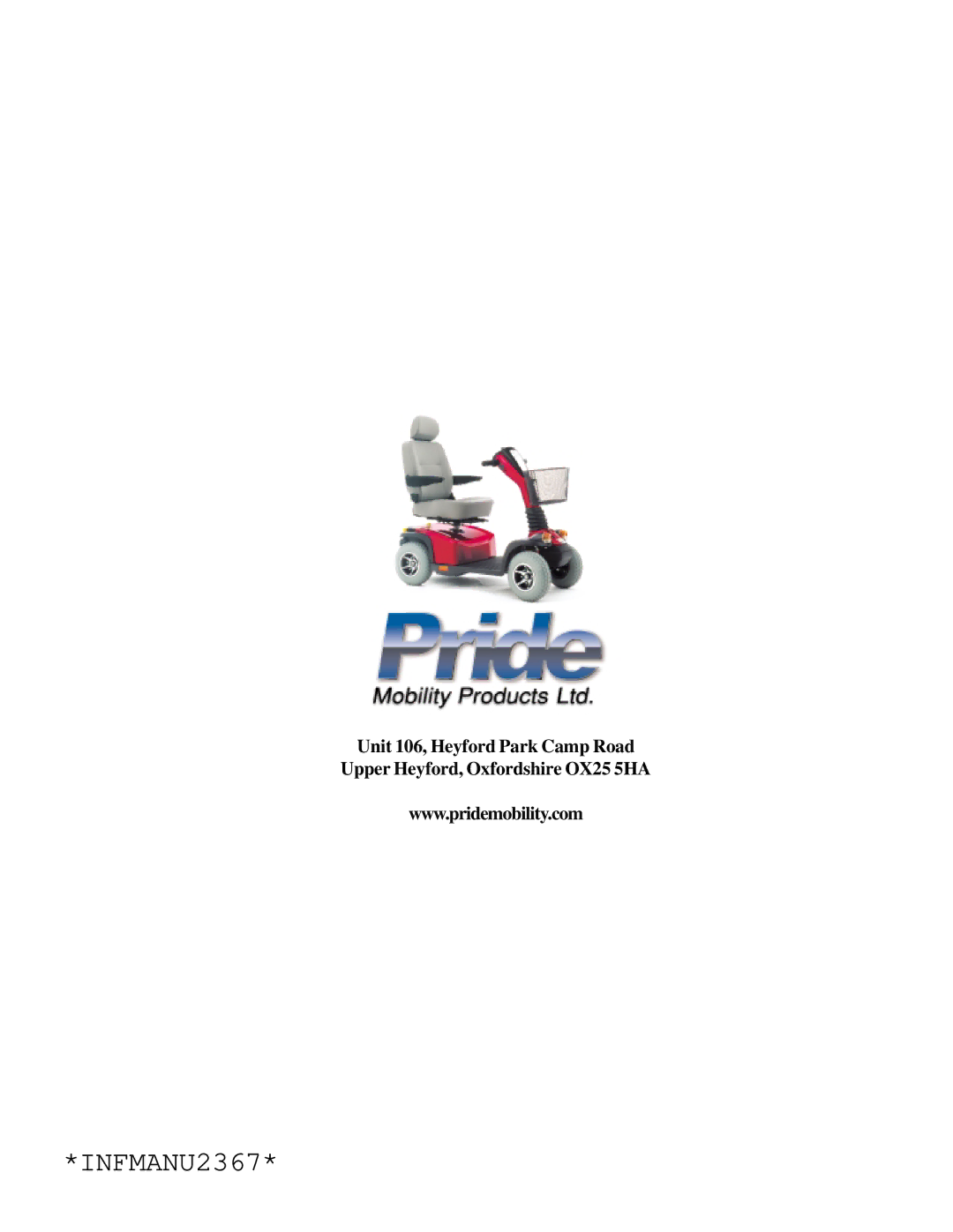 Pride Mobility XL-8 owner manual INFMANU2367 