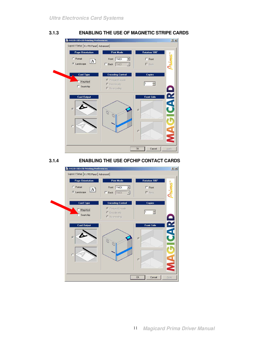 Prima ID Card Printer manual Ultra Electronics Card Systems 