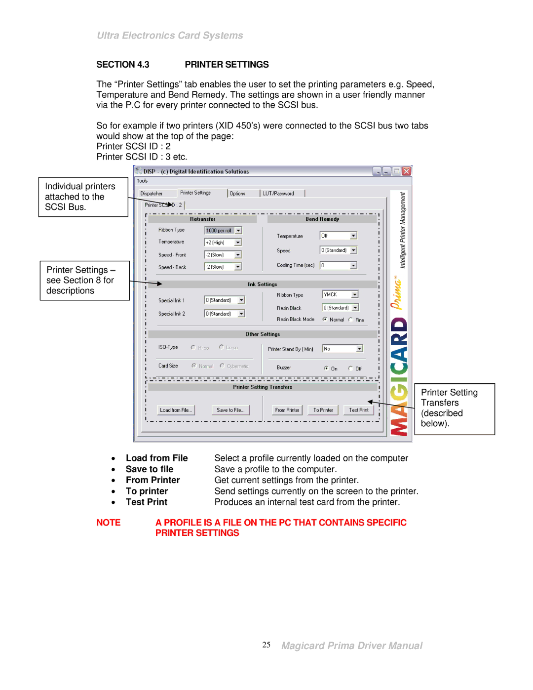 Prima ID Card Printer manual Printer Settings 