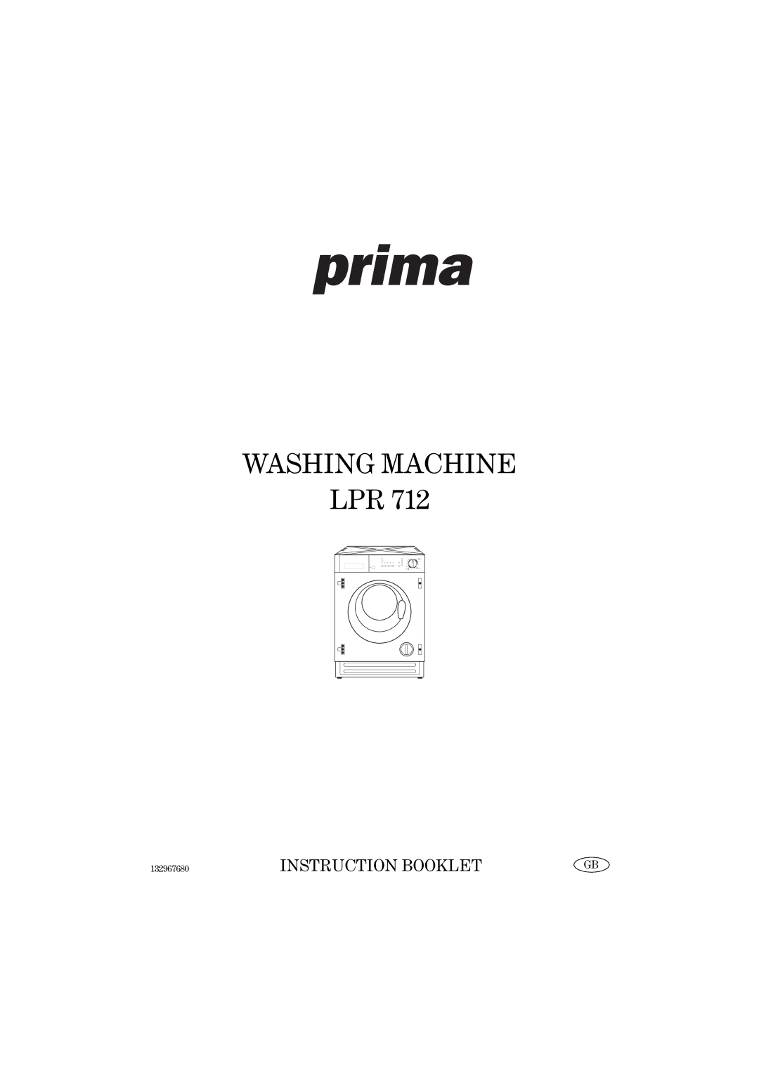 Prima LPR 712 manual Washing Machine 