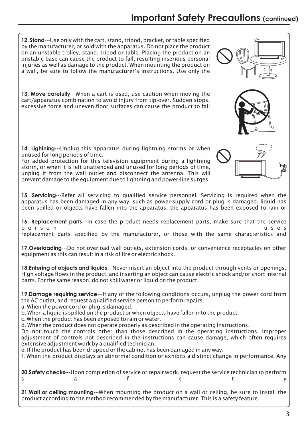 Primate Systems PDP TV manual Important Safety Precautions 